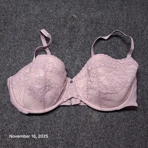 Adore‎ Me Anabella Contour Balconette Pink Lace Bra Womens Size 36DD